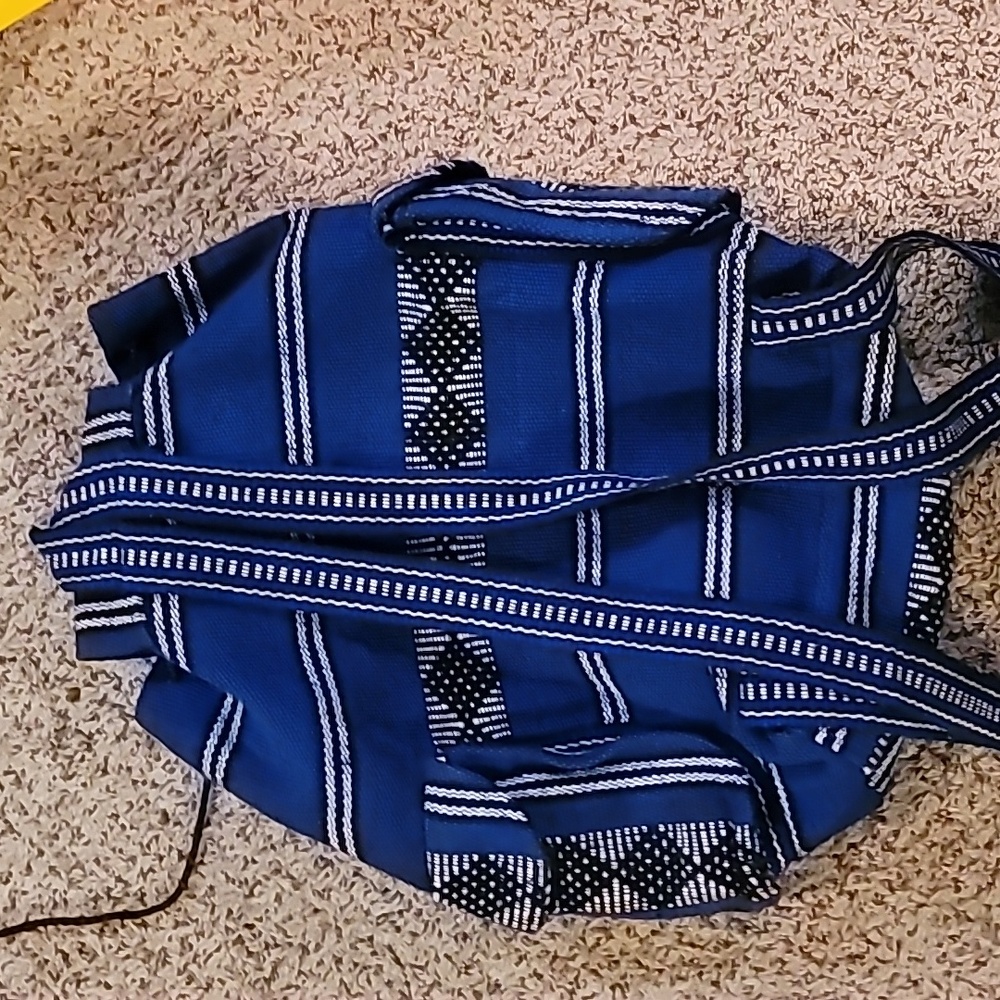 Stylish Blue Patterned Backpack - Picture 2 of 3